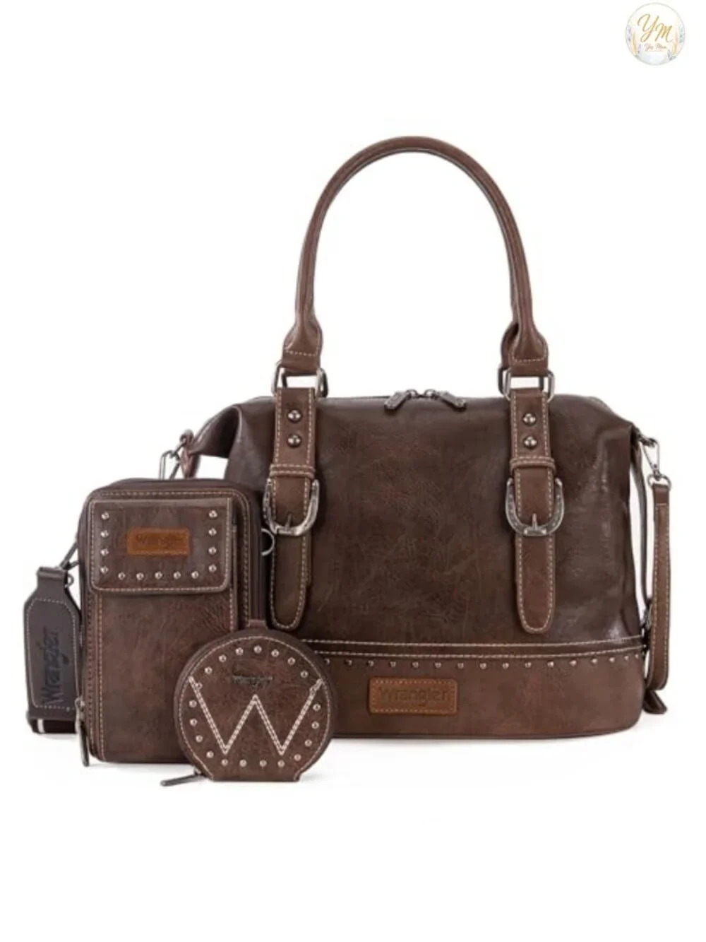 Wrangler by Montana West 3-Piece Doctor Bag Set Faux Leather Satchel Purse